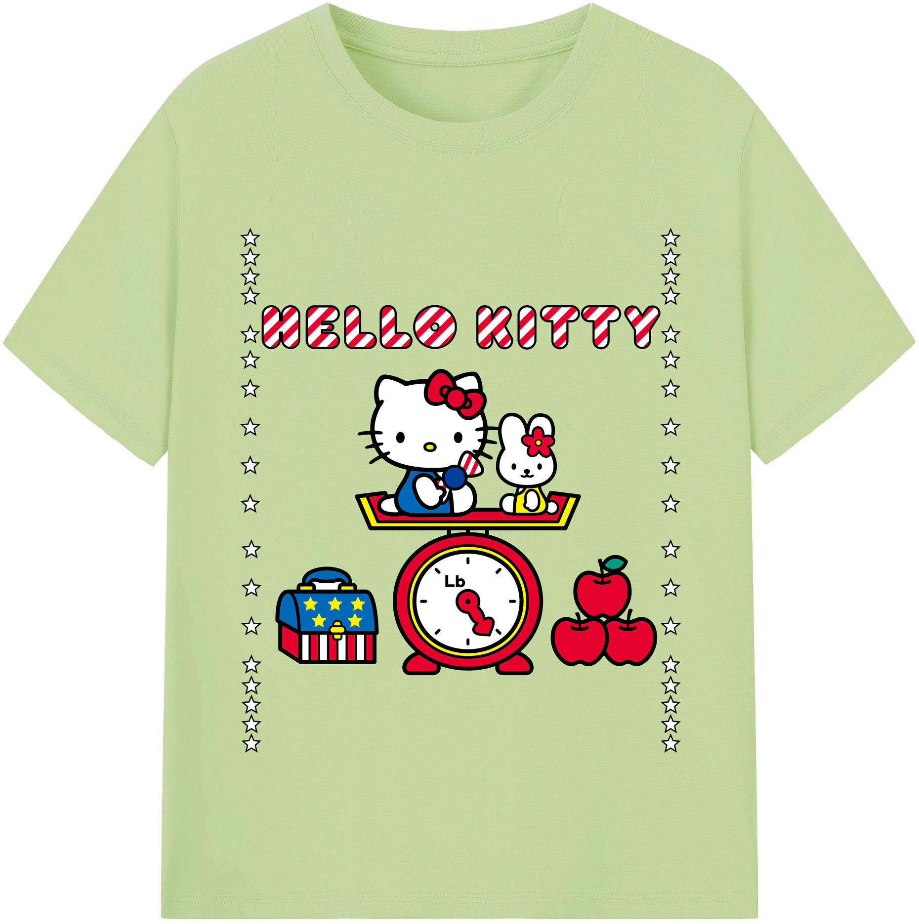 （画像用） Hello Kitty ハローキティ 綿100％半袖Tシャツ（フロントプリント）